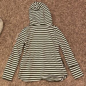 Striped green and White Hoodie